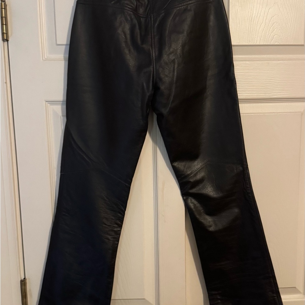 Black Express Women’s Leather Pants, Size 1/2 - Picture 2 of 3